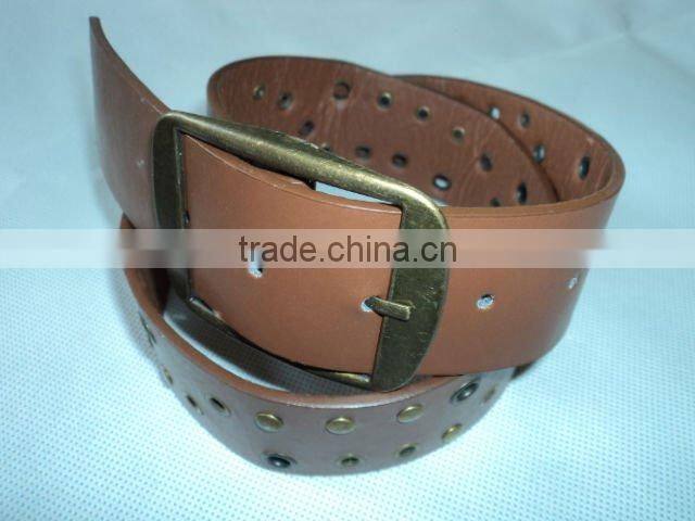 Fashion basic men PU leather belt wide classic belt rivets PU belt leather belt