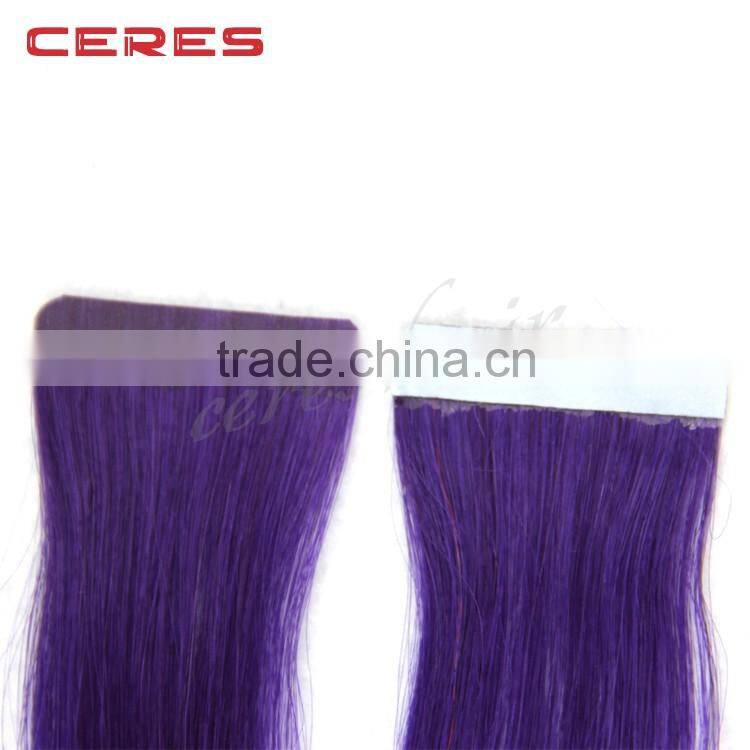 Curly skin weft brazilian virgin remy tape hair extensions