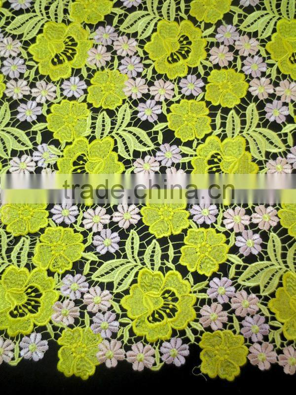 Multicolor High quality wedding water soluble lace fabric guipure lace fabric from Guangzhou china
