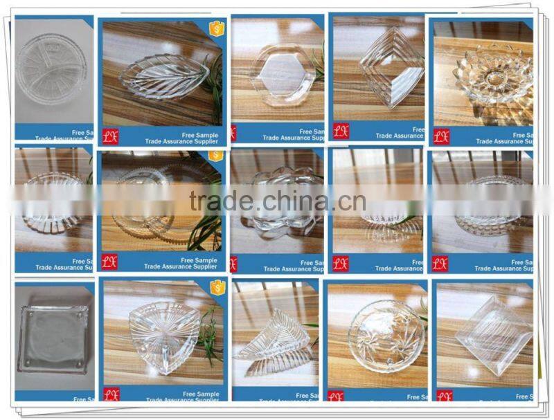 hand pressed Ribbed heart shape dinner plate crystal fruit plate
