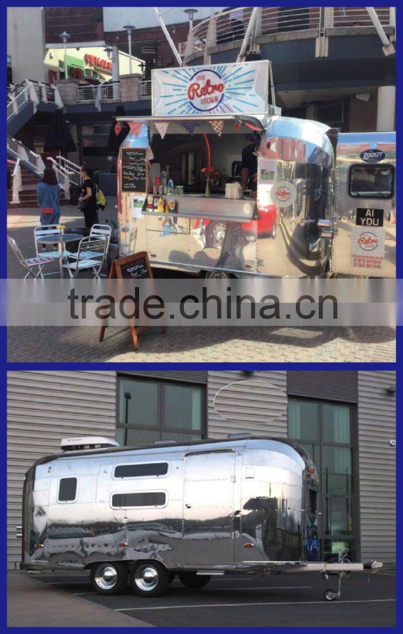 hot sales best quality twin in axle food trailer lunxury food trailer double axle food trailer