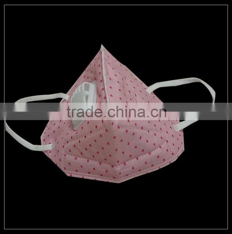 Pink spunlace nonwoven fabric C-shape protective face mask with valve