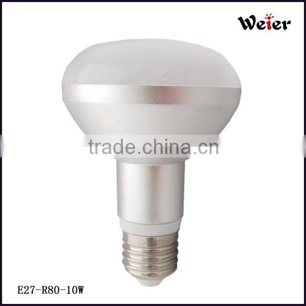 2014 hot new Aluminium smd 110v /220v Dimmable 10W E27 R80 LED BULB