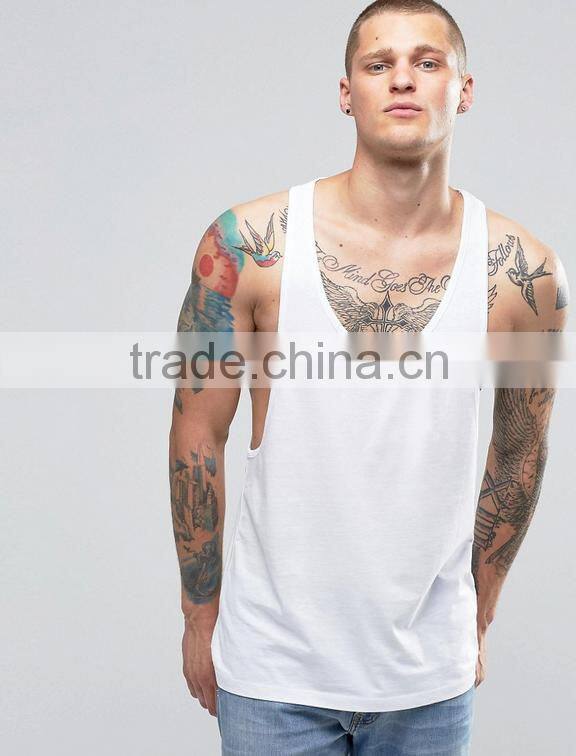Custom Muscle Tank Top Wholesale plain white stringer tank top