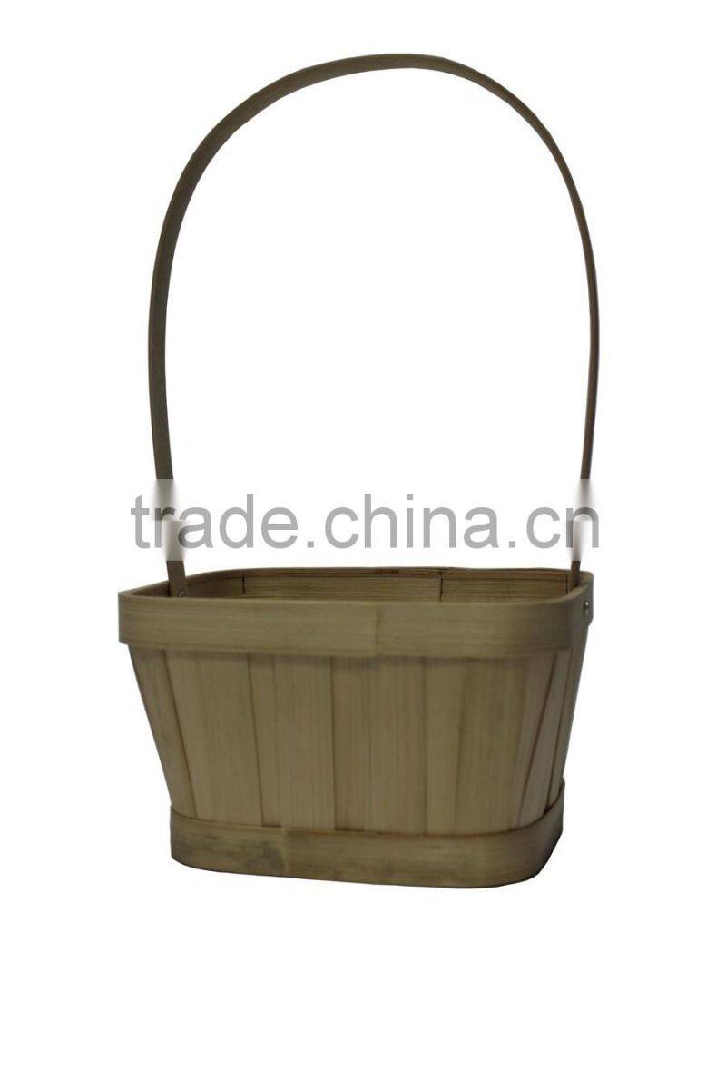 handmade high quality bamboo basket with handle for wholesale