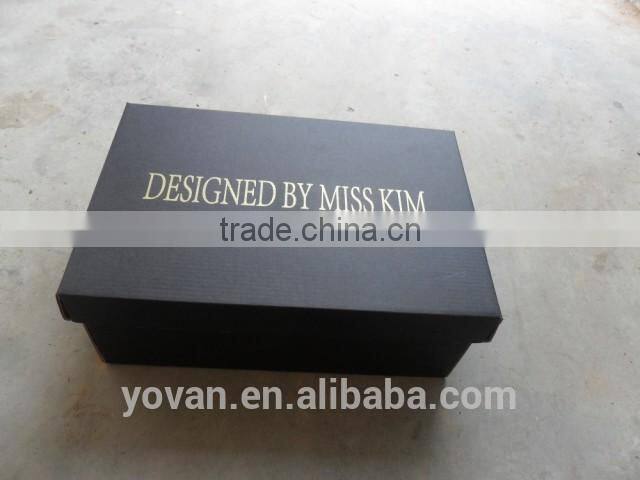 100% Handmade OEM Cardboard Black UV Printing Shoes Packaging box