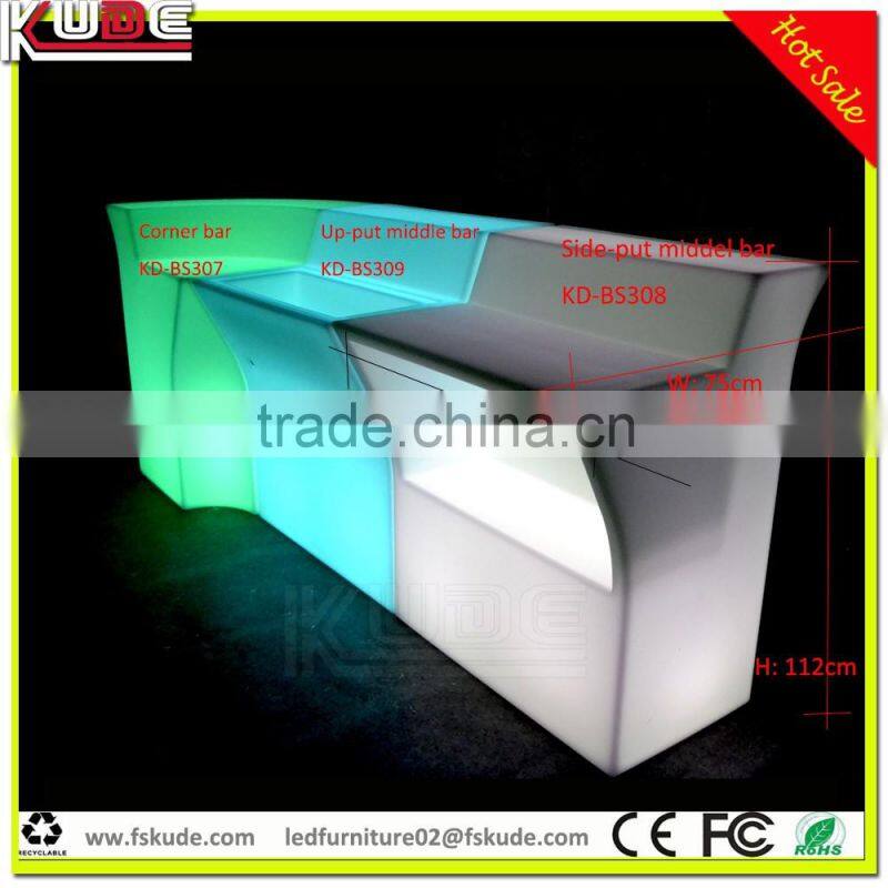 Color light up options mobile nightclub bar counter with remote control
