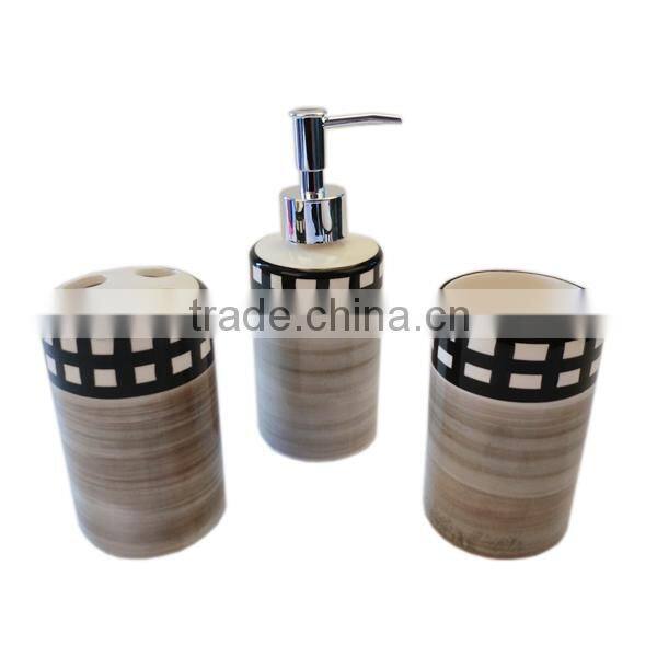 Glaze ceramic 3pcs bathroom set, bathroom accessories
