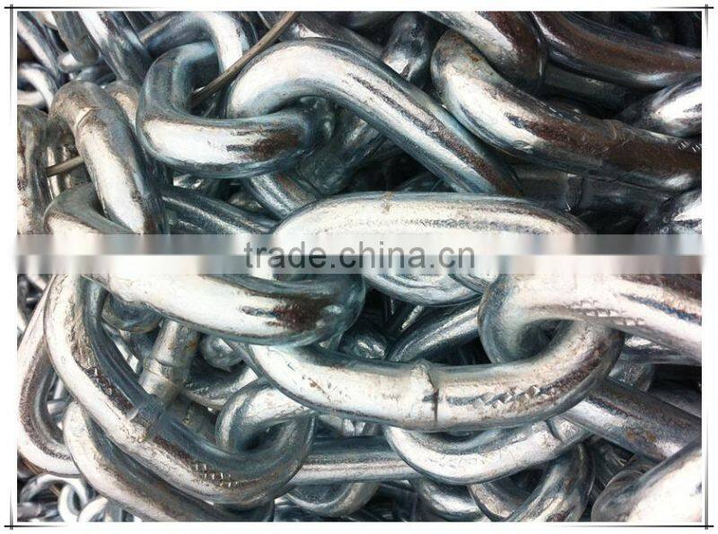 High quality U2 hot dip galvanized studless link anchor chain for marine