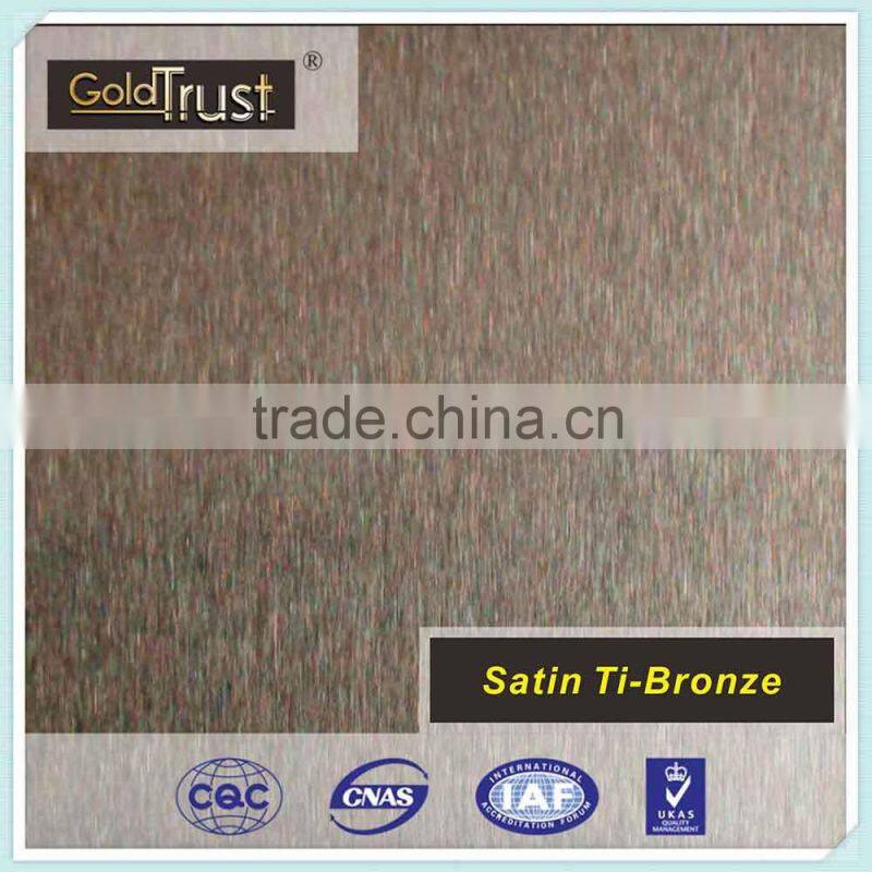 bronze colored finish stainless steel no.4 brush /satin in stainless steel per price kg for elevator carbin