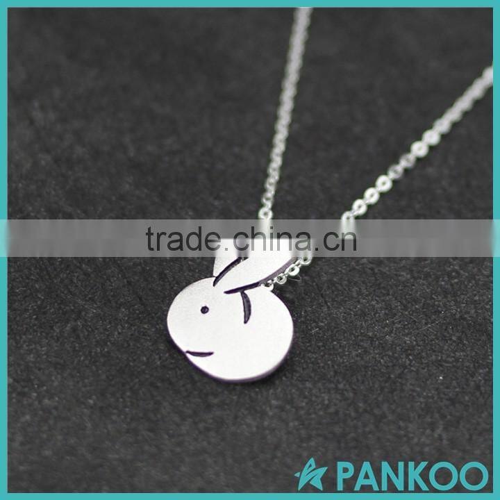 New Design 925 Sterling Silver Chain Necklace Small Lovely Cute Rabbit Animal Pendant Necklace S925 Jewelry