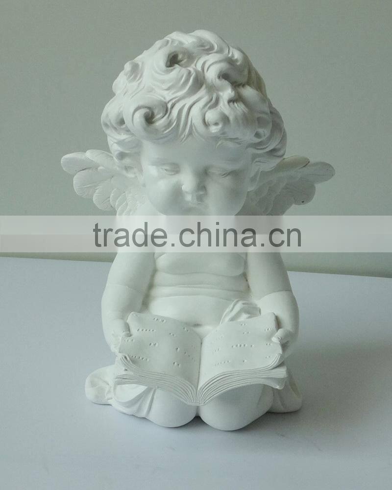 2016 wholesale new design elegant lovely resin angel baby for bed room decoration