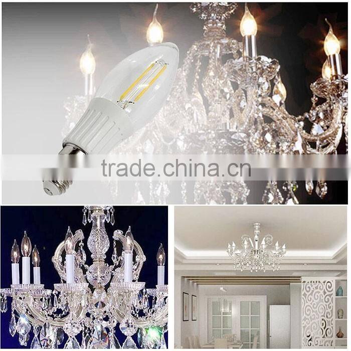 c35 2w 4w E14 LED Filament Candle Bulb C35 2W LED Candle Lamp