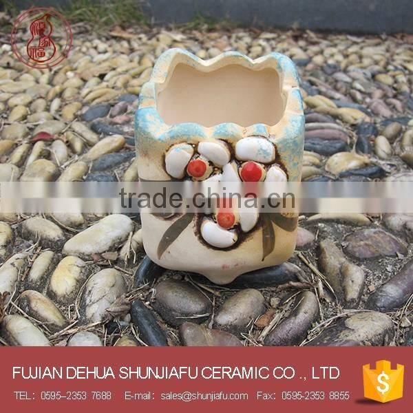 2016 Unique Design Cement Paint Ceramic Pottery Planters,Small Flower Pots