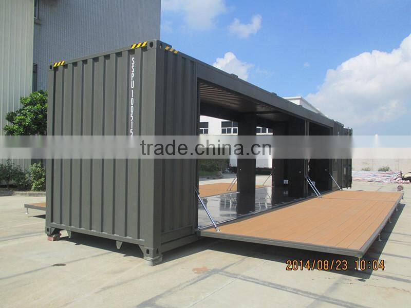mobile container house with folding deck