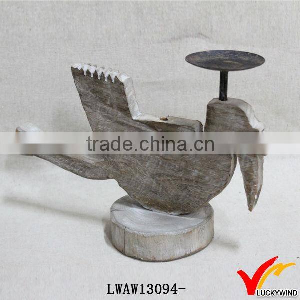 unique handcraft country rustic shabby french wood candle holder