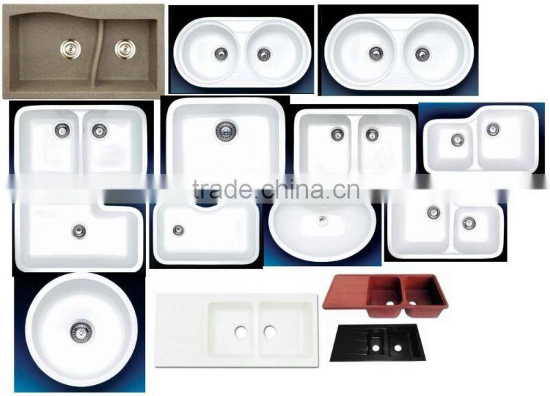 acylic solid surface black royal kitchen sinks,artificial stone double kitchen sink ,resin stone sink