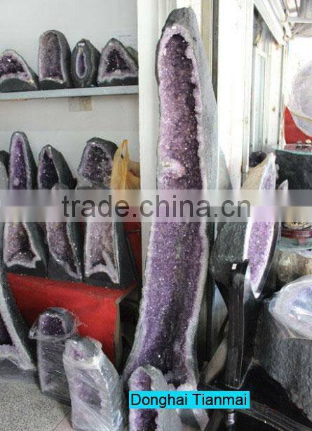 Large Natural Amethyst Fengshui Geode / Amethyst Carves for Sale