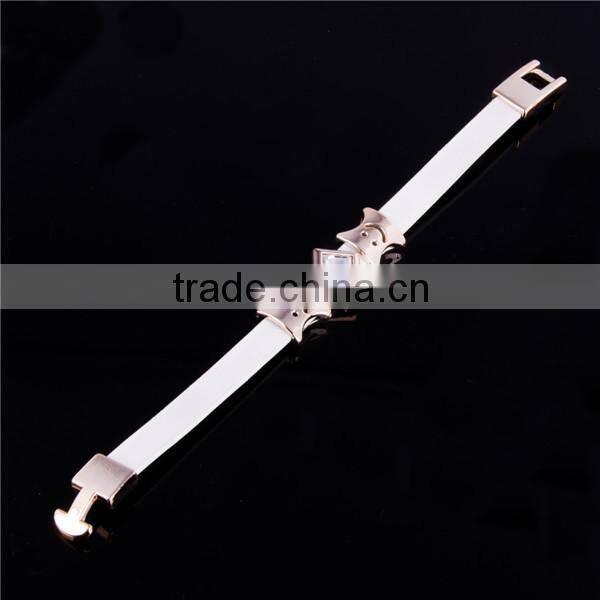 2016 White Smiling Face Advertisement Silicone Bracelet