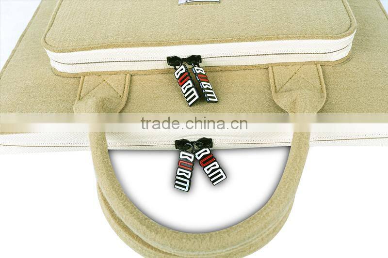Fashionable BUBM khaki super-thin convenient work pretty attract attention laptop bag both men and women