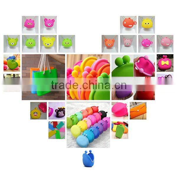 Bulk wholesale silicone rubber change purse with cute mix designs silicone rubber change purse