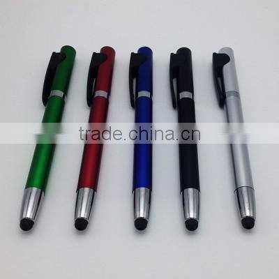 spray paint colored barrel, wide chrome ring with black big clip,twist touch pen