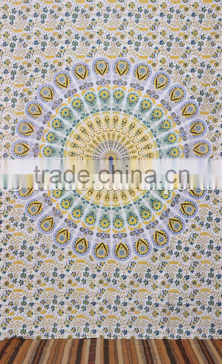 Queen Indian Ombre Mandala Ethnic Gypsy Wall Art Hippie Boho Cotton Home Decorative Tapestry