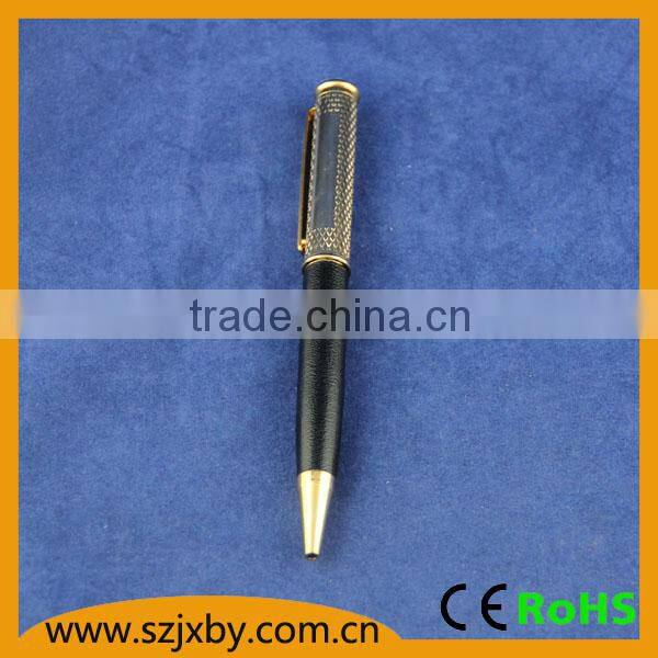 KKPEN 2015 Highest quality gold plated genuine leather coated Ball pen