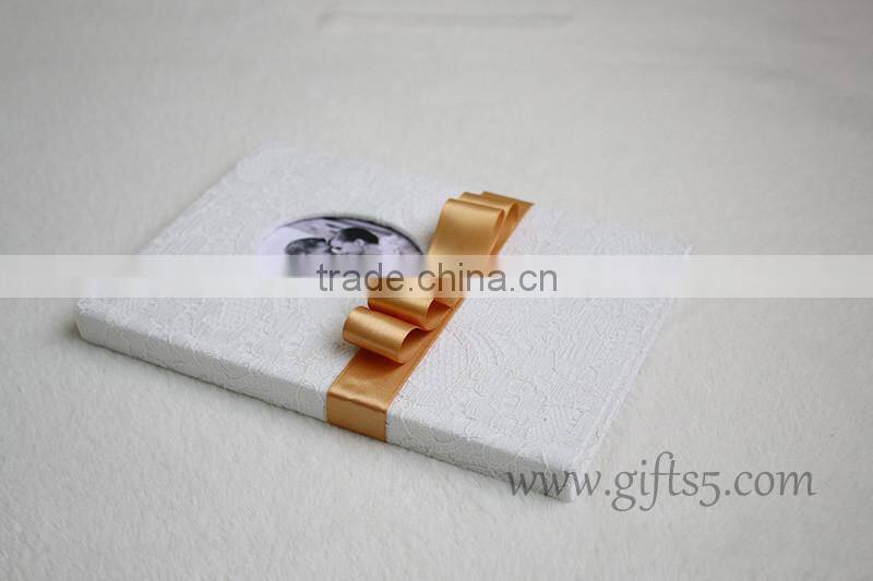Lace white fabric Wedding Signature Guest Book