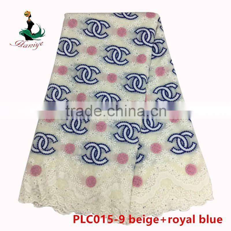 Haniye 2016 nigerian polish lace embroidery fashion styles 100% cotton polish lace /PLC015