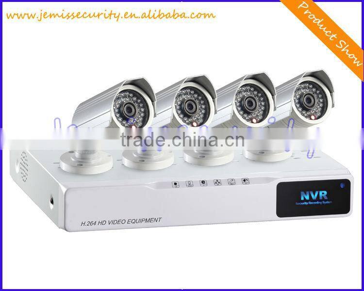 2014 best seller 4ch cctv NVR KIT outdoor,support P2P POE h.264 NVR Kits ,p2p nvr kit 4ch(JM-4P-W)