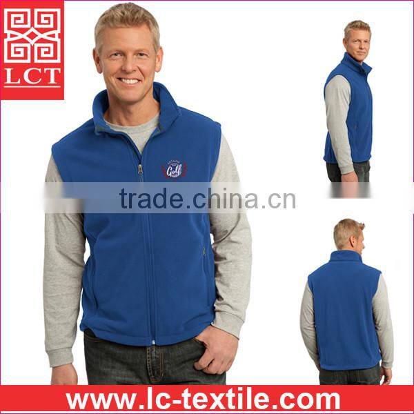 wholesale keep your core warm Navy Blue Heated Fleece Vest with custom embroidery(LCTU0040)
