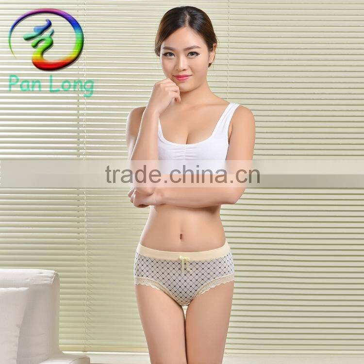 New arrive Sexy Briefs Panties undergarments for women lace panties with mesh printed