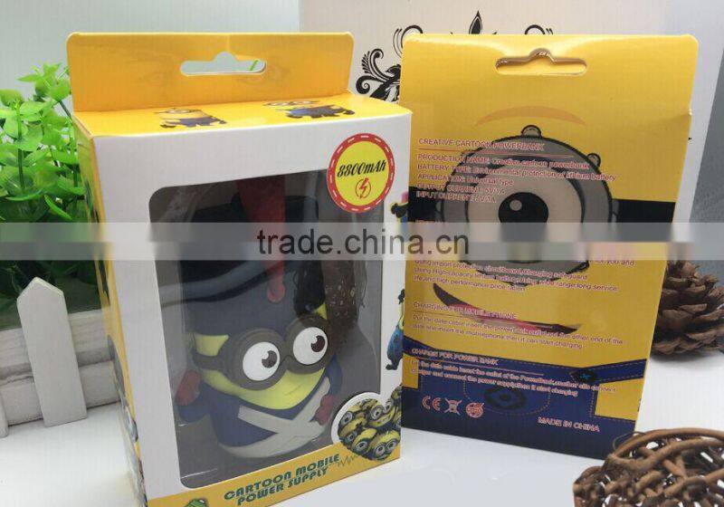 Creative lovely Cartoon Powerbank 4000mAh DC 5V 1A, for iphone, all mobile phone, mp3, mp4 etc