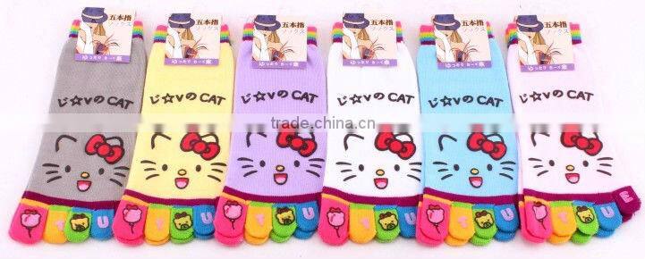 Women's five toe socks, smiling face toe socks, lovey cartoon summer toe socks