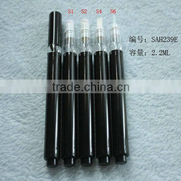 SAH239E---2.2ml cosmetics pen with metalizing and logo printing/ brush pen/ tube packaging/ cosmetic packaging