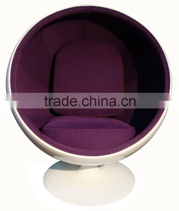 fabric cushion/(0.6MM)aluminum,fiberglass shell Material and Modern Appearance egg ball chair