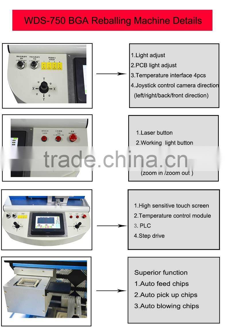 Best helper! WDS-750 laser bga rework station automatic bga repair machine laptop bga repair with Panasonic PLC controller