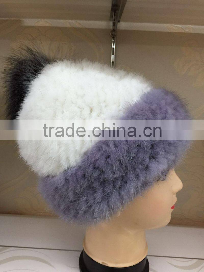 wholesale colored mink fur hat H10
