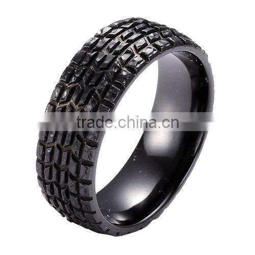 Distinctive black titanium ring