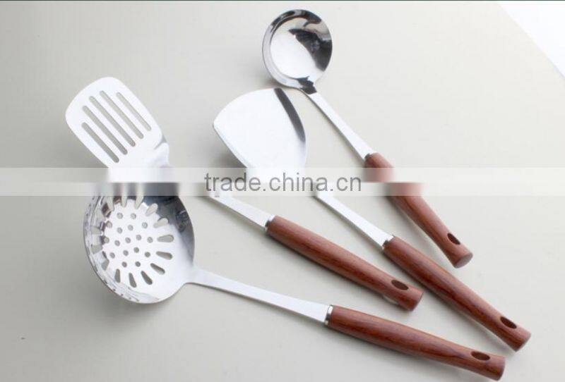 Guangdong 6 pcs Stainless steel Kitchen Utensils with colorful plastic handle
