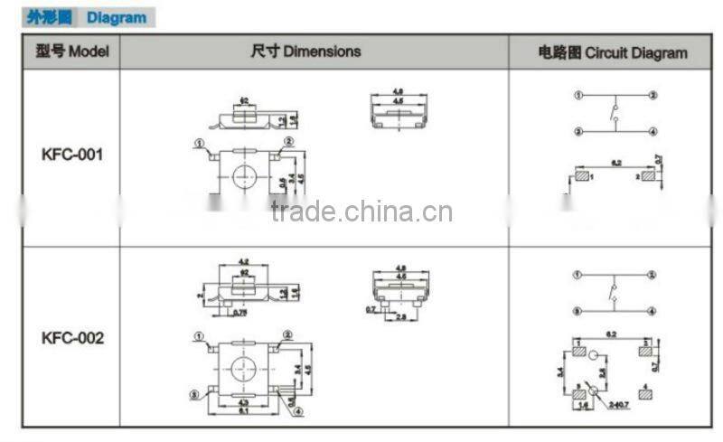 KFC-1101 tact switch