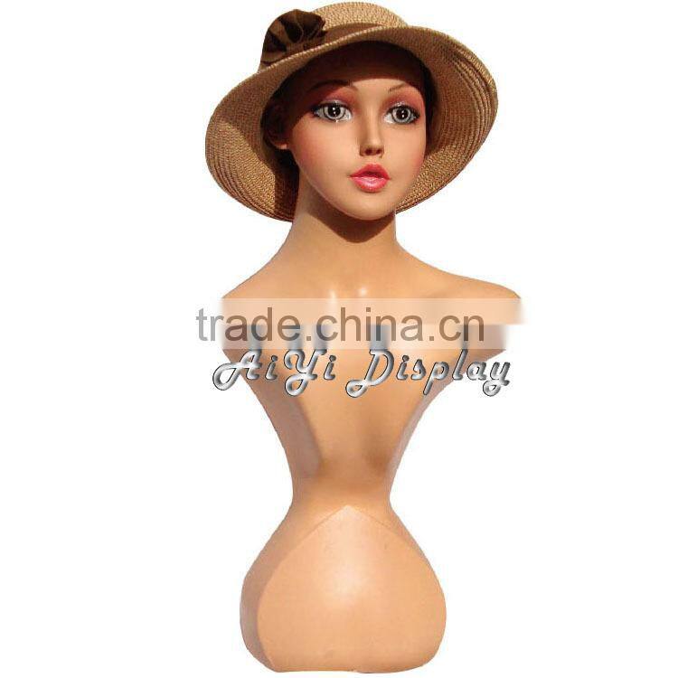 fashion form skin color PP hat display mannequin head display