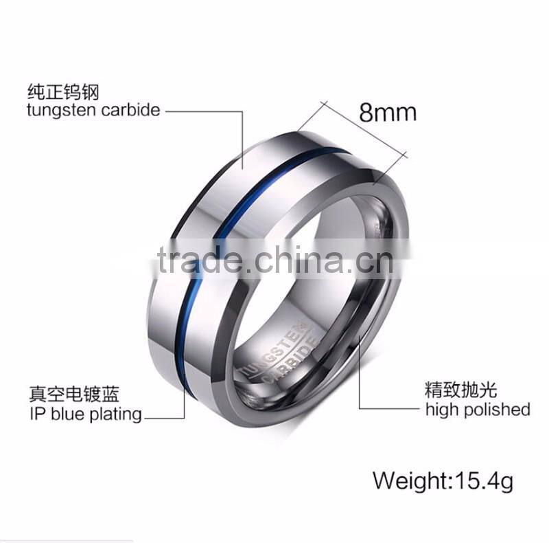 8 mm Two Tone Tungsten engagement band ring