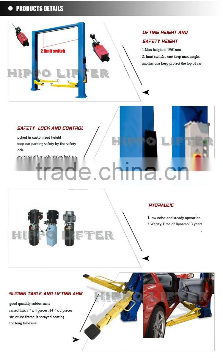 2 post clear floor car lift, 2 post overhead lift