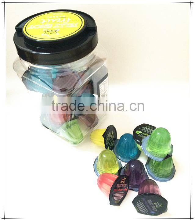 34g fruit flavor vodka jelly shot with 12% Alc/Vol