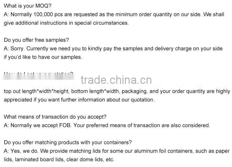 2016 New Item Aluminium Foil Roaf Square Pan