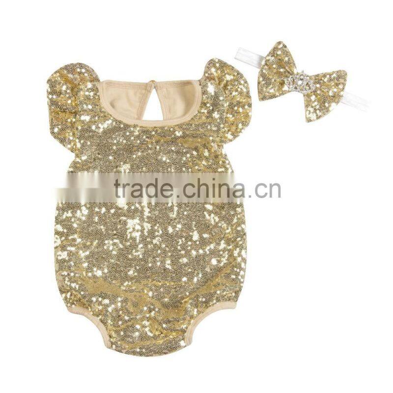 Baby sequon romper children wears baby boutique onesie hot sale