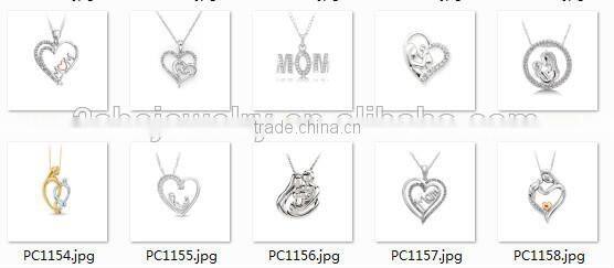 China Supplier micro pave cz silver puppy necklaces