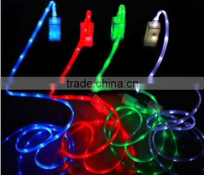 Visible LED Light Micro USB Charger Data Cable For HTC Samsung Galaxy S3 S4 Android Phones